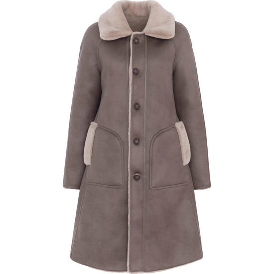Young Ideas & Henmores -Swing Coat -Taupe/Cream -XS
