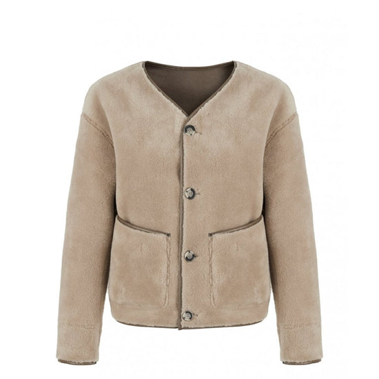 Young Ideas/Henmores - V Neck Reversible Short Jacket - Rice - XS