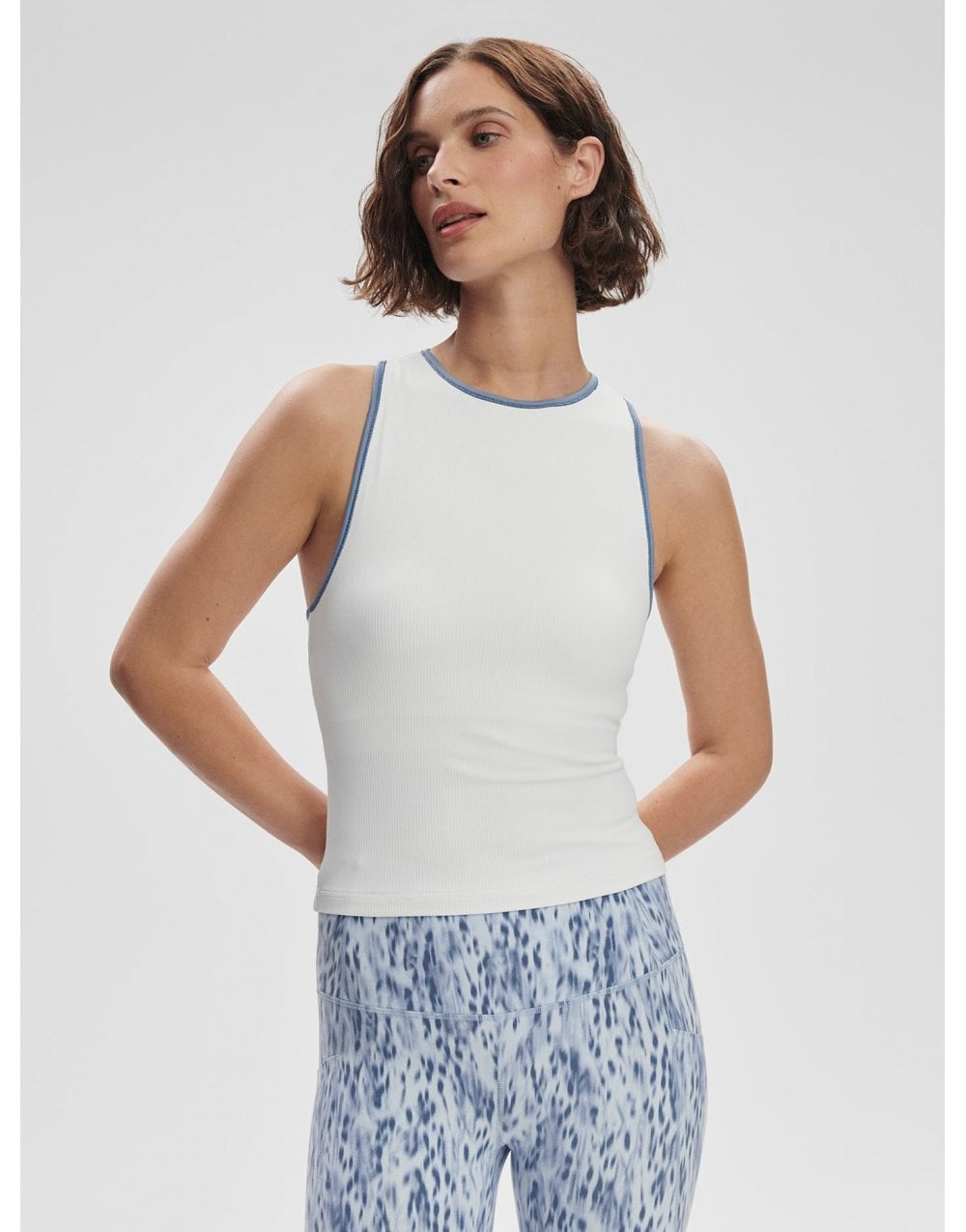 Young Ideas/Henmores - Agneta Performance Tank Top - White/Blue Rain - XS