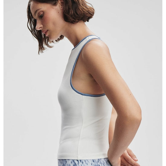 Young Ideas/Henmores - Agneta Performance Tank Top - White/Blue Rain - XS