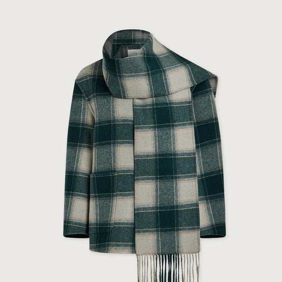 Young Ideas & Henmores -Alderton Check Scarf Coat -Ponderosa Pine Check -XXS