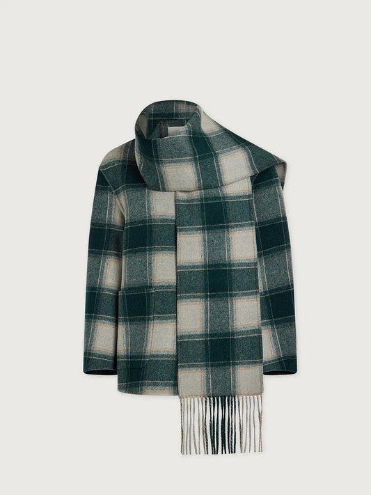 Young Ideas & Henmores -Alderton Check Scarf Coat -Ponderosa Pine Check -XXS