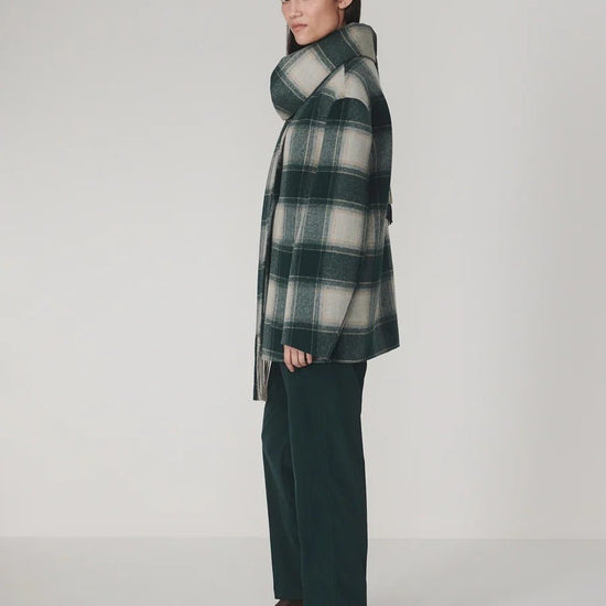 Young Ideas & Henmores -Alderton Check Scarf Coat -Ponderosa Pine Check -XXS