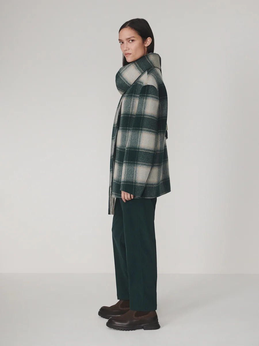 Young Ideas & Henmores -Alderton Check Scarf Coat -Ponderosa Pine Check -XXS