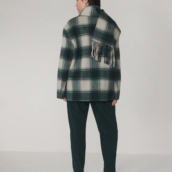 Young Ideas & Henmores -Alderton Check Scarf Coat -Ponderosa Pine Check -XXS