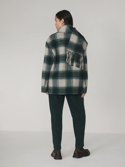 Young Ideas & Henmores -Alderton Check Scarf Coat -Ponderosa Pine Check -XXS
