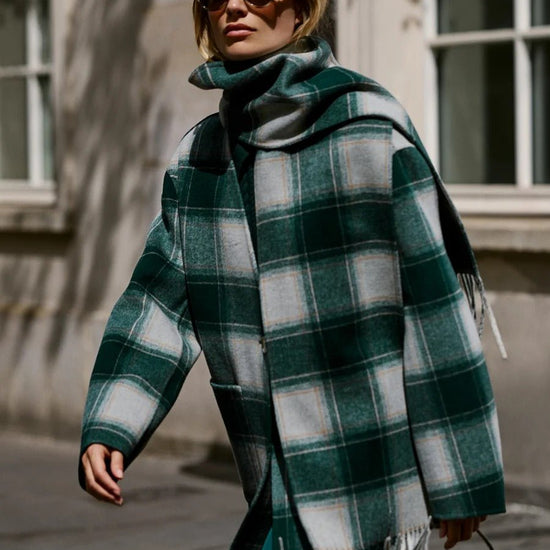 Young Ideas & Henmores -Alderton Check Scarf Coat -Ponderosa Pine Check -XXS