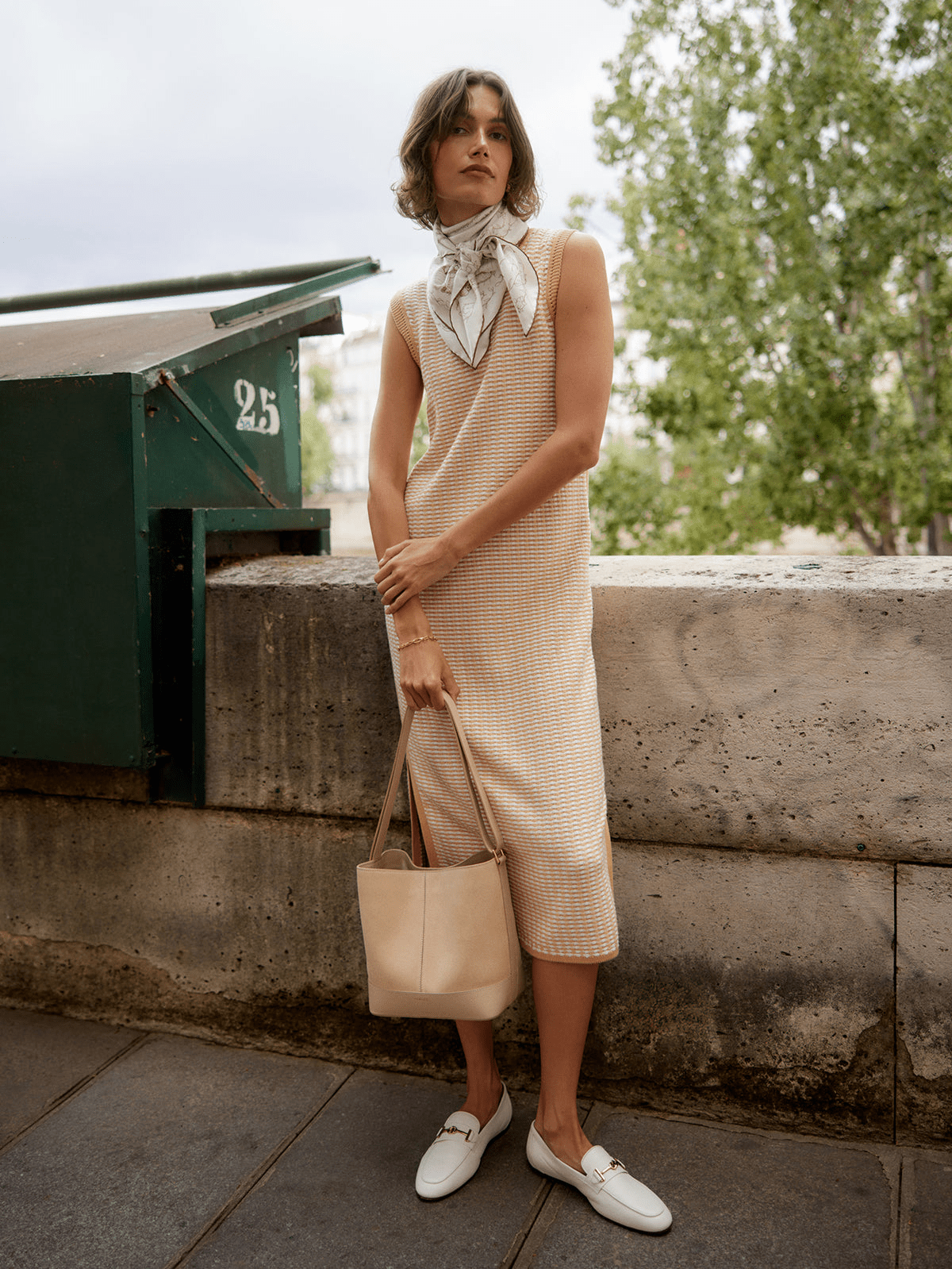 Young Ideas/Henmores - Aoife Knitted Sleeveless Dress - New Wheat - XS