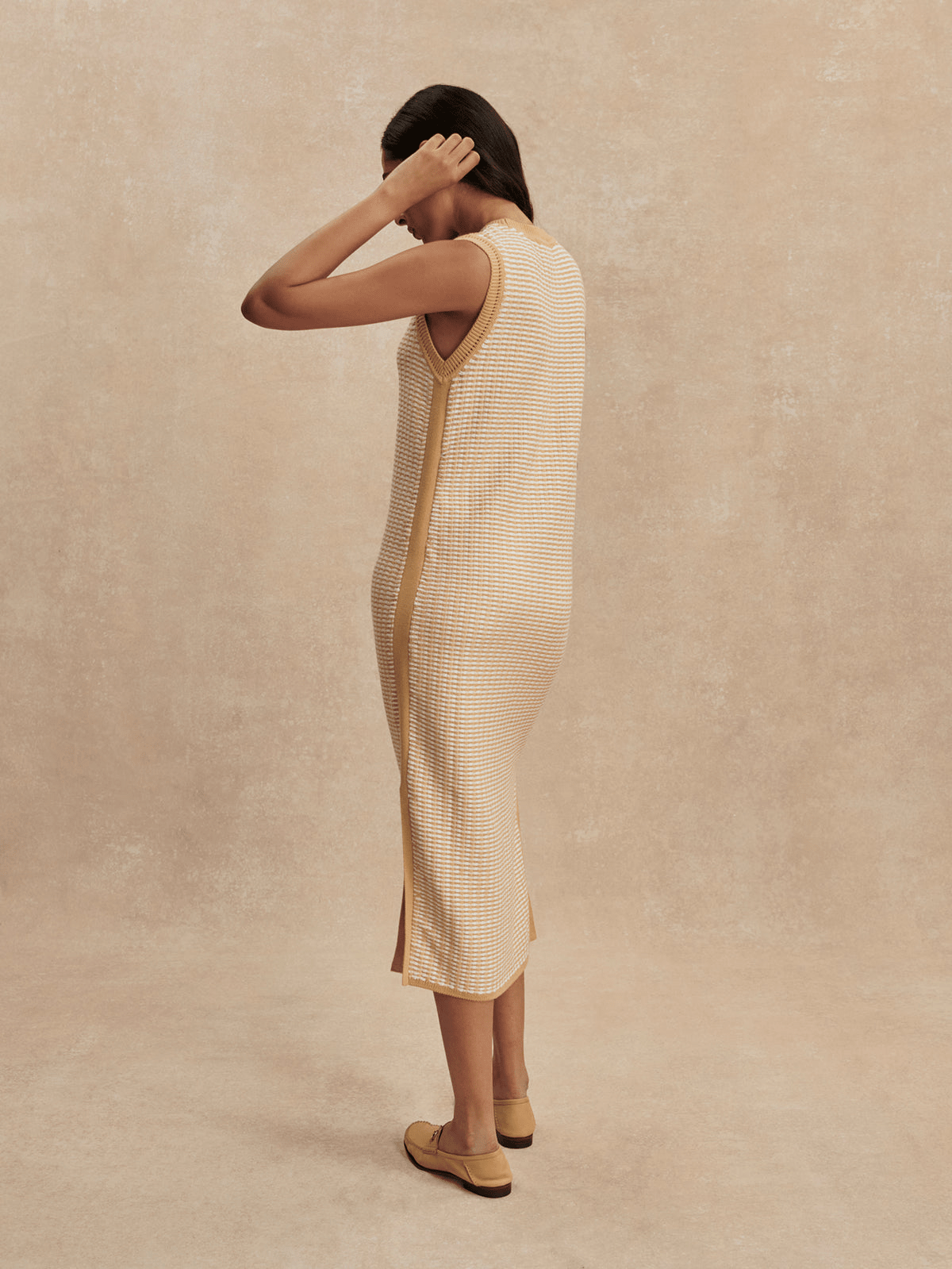 Young Ideas/Henmores - Aoife Knitted Sleeveless Dress - New Wheat - XS