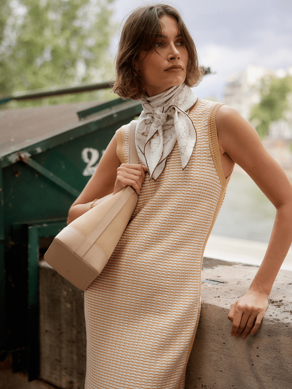 Young Ideas/Henmores - Aoife Knitted Sleeveless Dress - New Wheat - XS