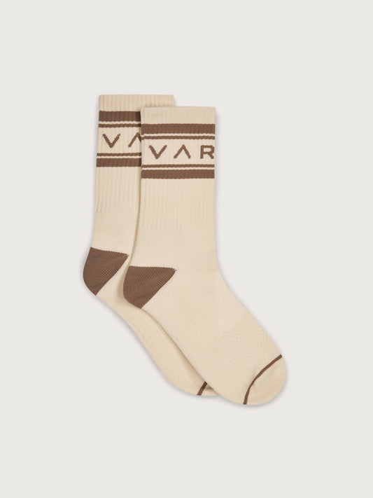 Young Ideas/Henmores - Astley Active Logo Sock - Birch / Desert Taupe - OS
