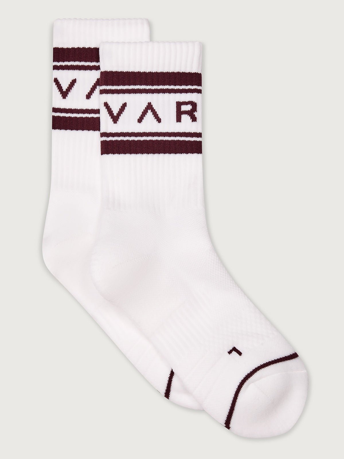 Young Ideas/Henmores - Astley Active Logo Sock - White / Port - OS