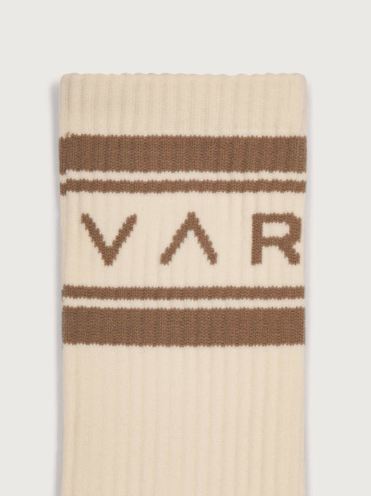 Young Ideas/Henmores - Astley Active Logo Sock - White / Port - OS