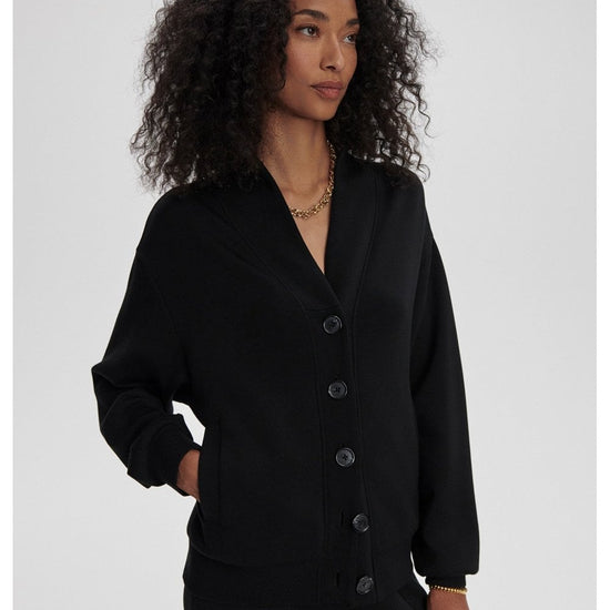 Young Ideas/Henmores - Celeste Button Through Sweat - Black - XS