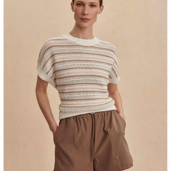 Young Ideas/Henmores - Ciara Striped Knitted Top - Chanterelle Stripe - XS