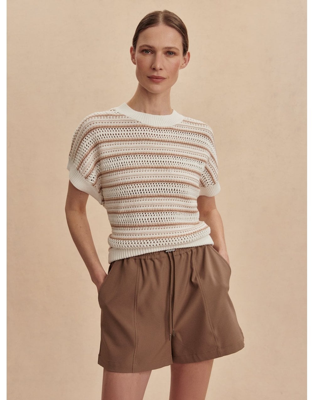 Young Ideas/Henmores - Ciara Striped Knitted Top - Chanterelle Stripe - XS