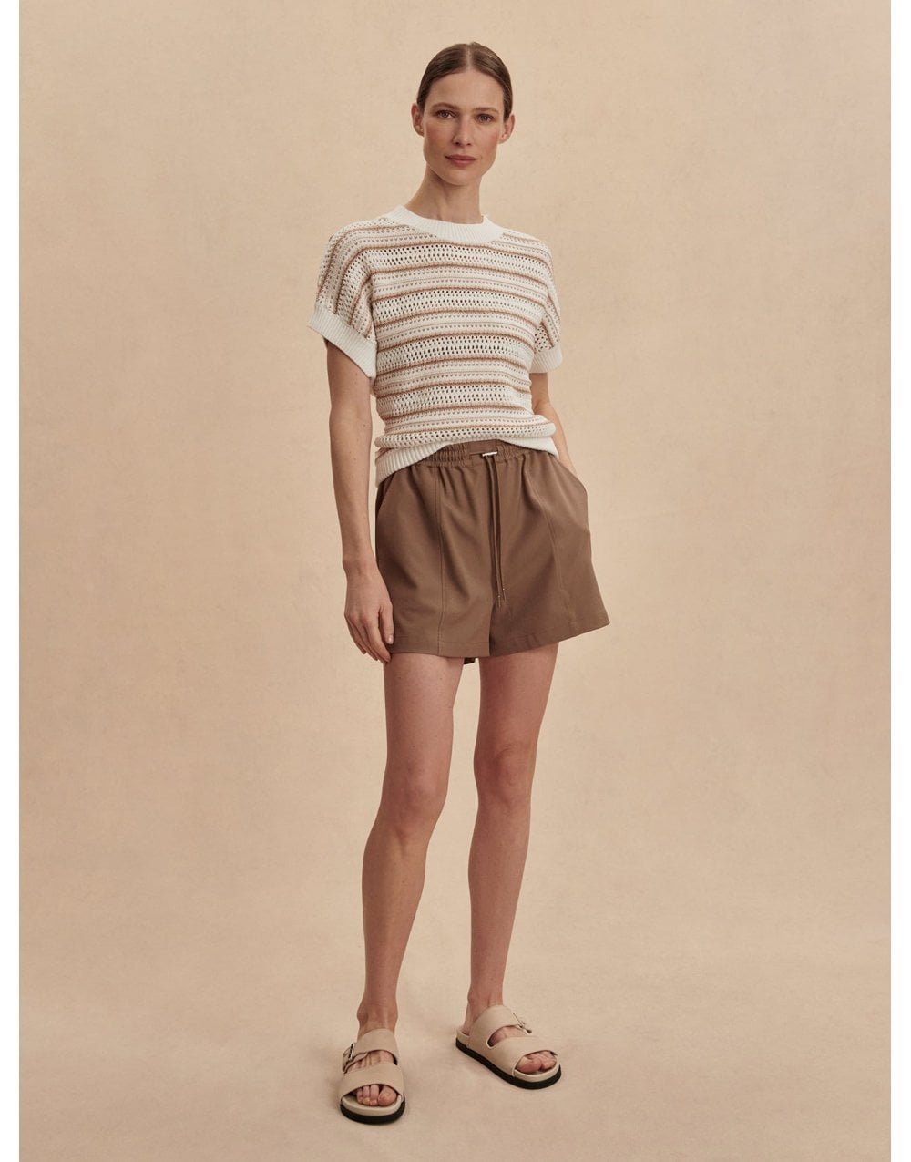 Young Ideas/Henmores - Ciara Striped Knitted Top - Chanterelle Stripe - XS