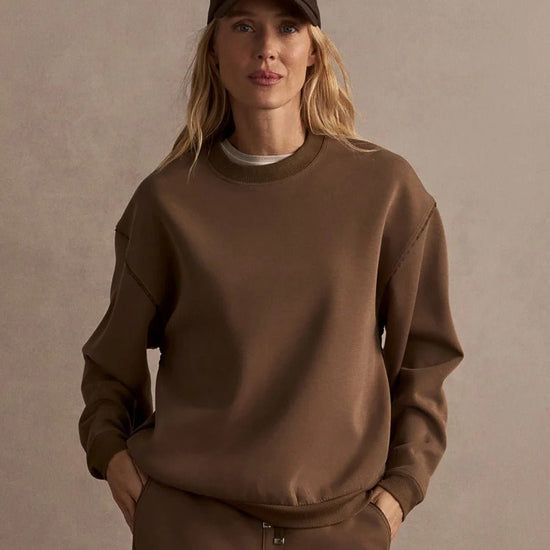 Young Ideas & Henmores -Coralie Crew Neck Sweat -Teak Olive -XS