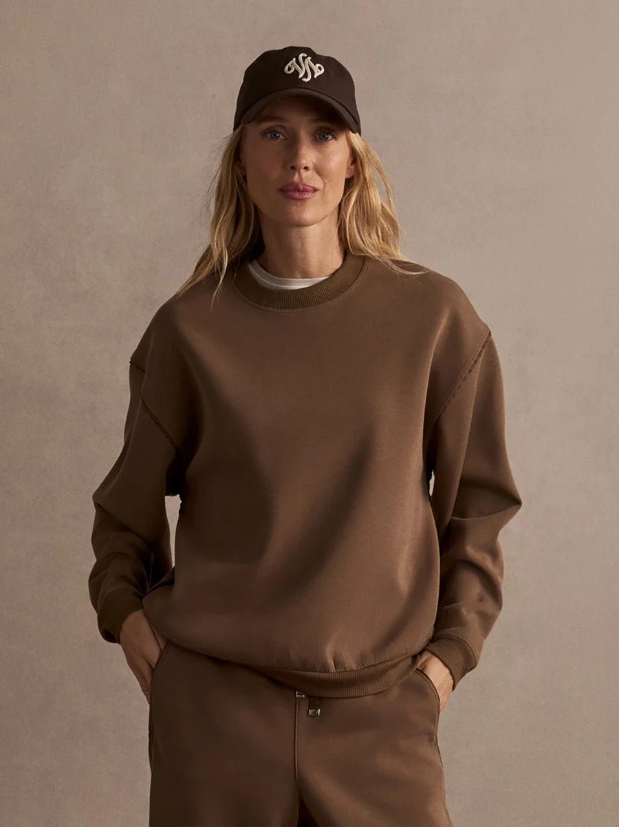 Young Ideas & Henmores -Coralie Crew Neck Sweat -Teak Olive -XS