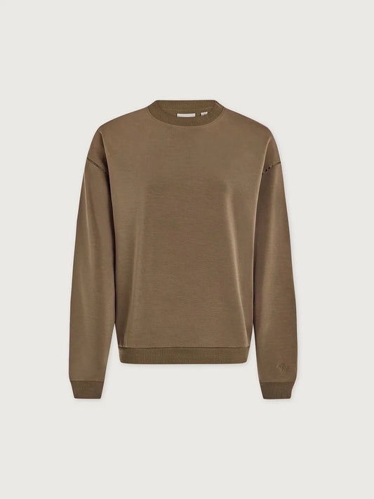 Young Ideas & Henmores -Coralie Crew Neck Sweat -Teak Olive -XS