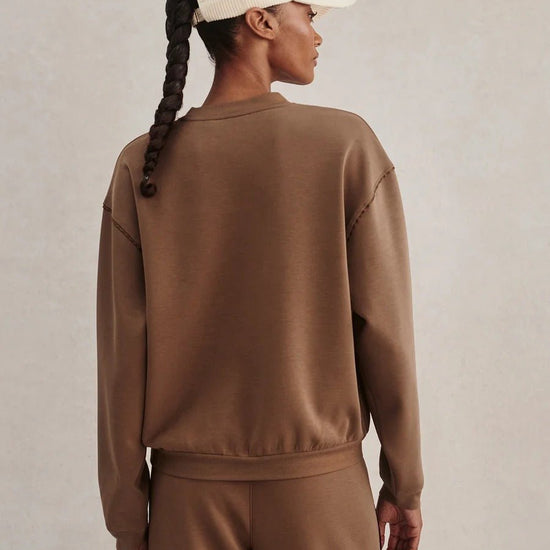 Young Ideas & Henmores -Coralie Crew Neck Sweat -Teak Olive -XS