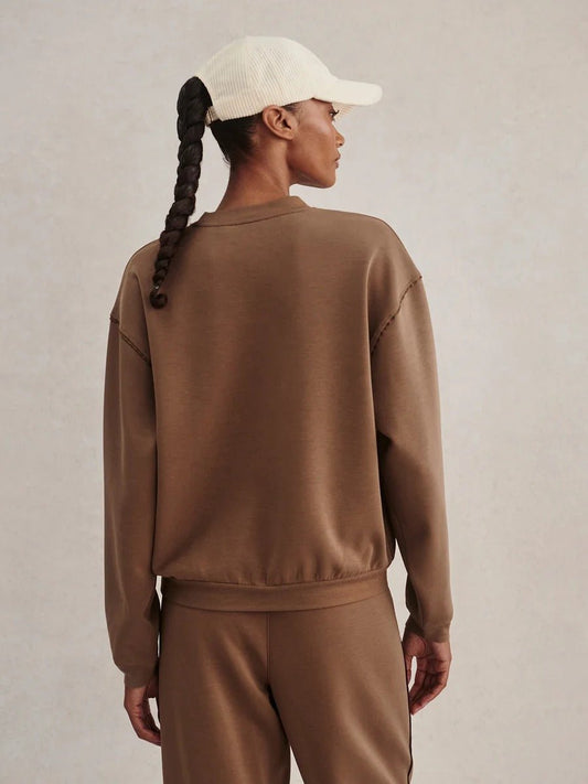 Young Ideas & Henmores -Coralie Crew Neck Sweat -Teak Olive -XS