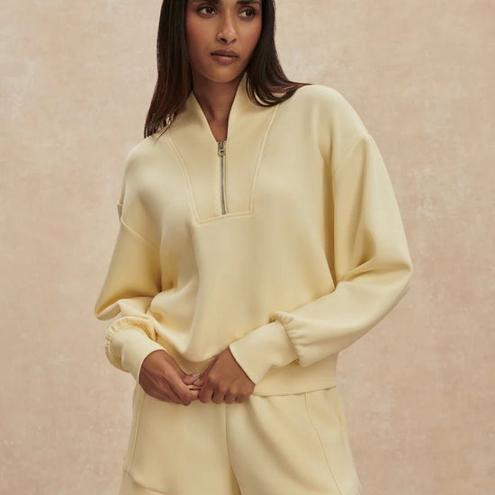 Young Ideas & Henmores -Davidson Half Zip Sweat -Wild Rhubarb -XS
