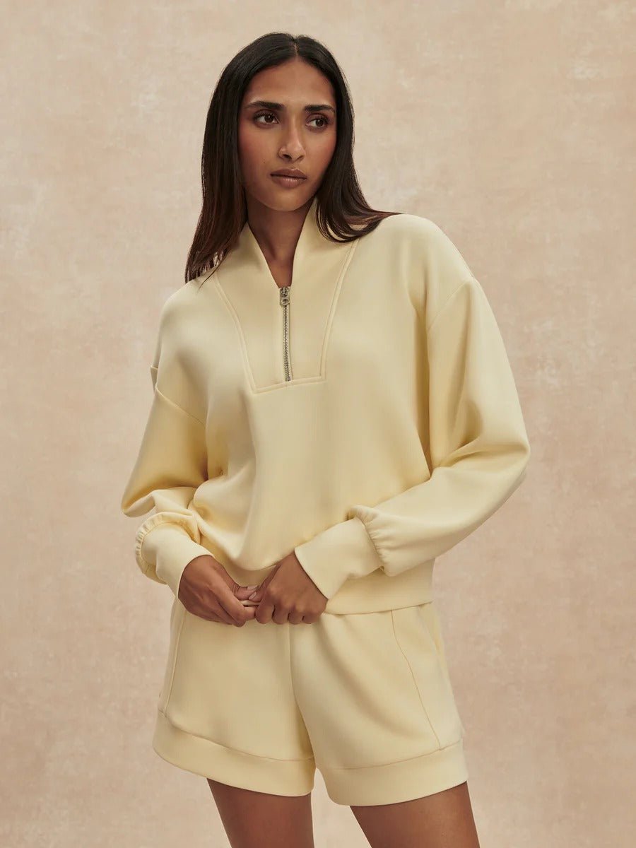 Young Ideas & Henmores -Davidson Half Zip Sweat -Wild Rhubarb -XS