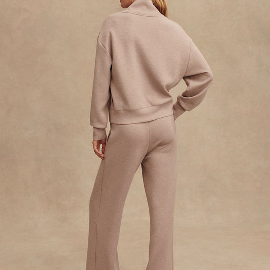 Young Ideas/Henmores - Davidson Half Zip Sweat - Taupe Marl - XS