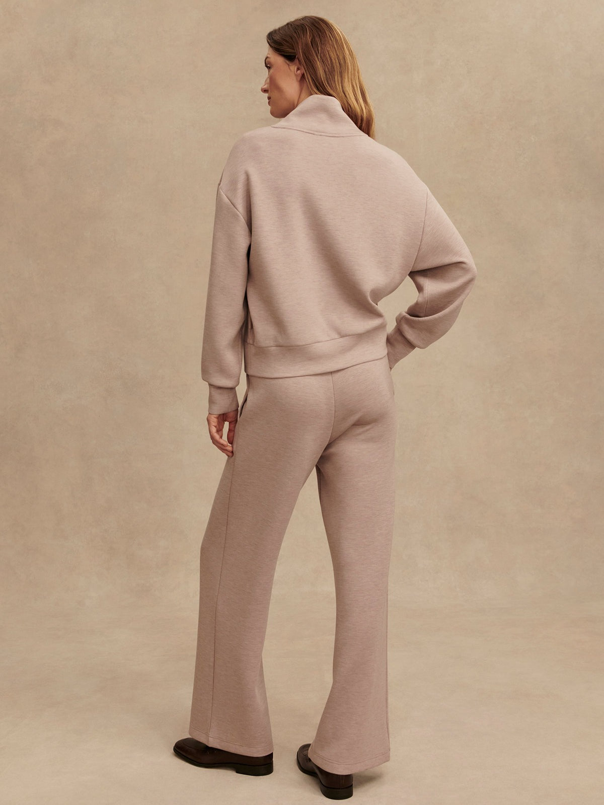 Young Ideas/Henmores - Davidson Half Zip Sweat - Taupe Marl - XS