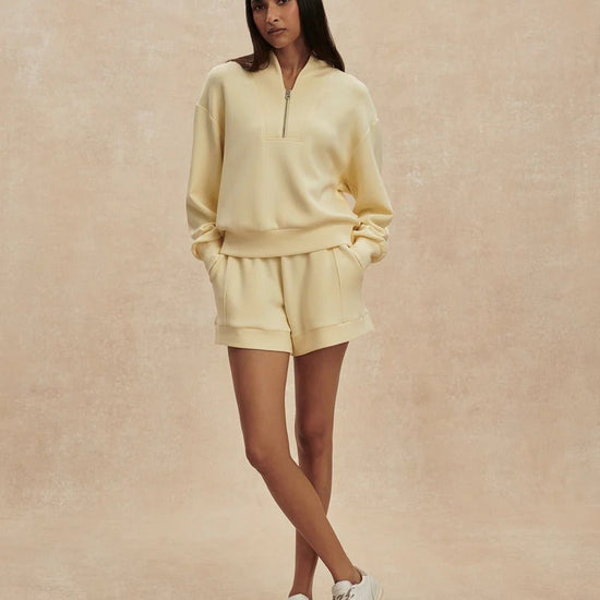 Young Ideas & Henmores -Davidson Half Zip Sweat -Wild Rhubarb -XS