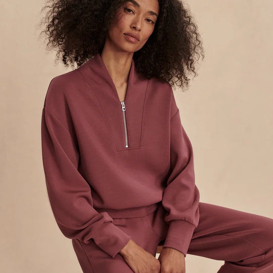 Young Ideas & Henmores -Davidson Half Zip Sweat -Wild Rhubarb -XS