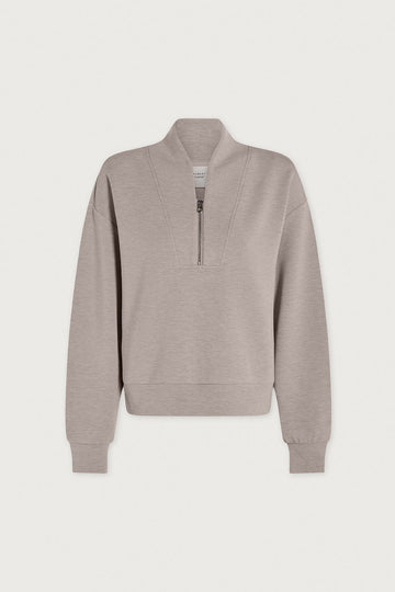 Young Ideas/Henmores - Davidson Half Zip Sweat - Taupe Marl - XS