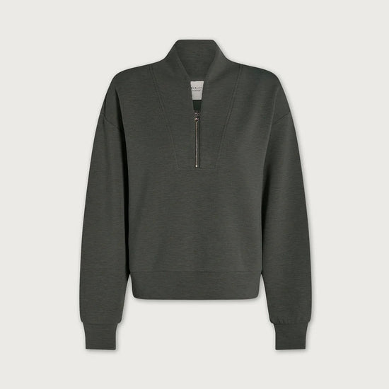 Young Ideas & Henmores -Davidson Half Zip Sweat -Olive Marl -XS