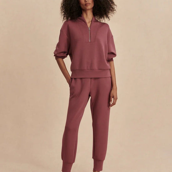 Young Ideas & Henmores -Davidson Half Zip Sweat -Wild Rhubarb -XS