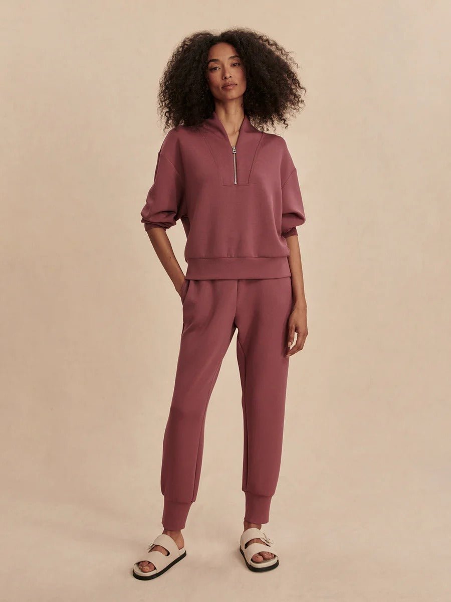 Young Ideas & Henmores -Davidson Half Zip Sweat -Wild Rhubarb -XS