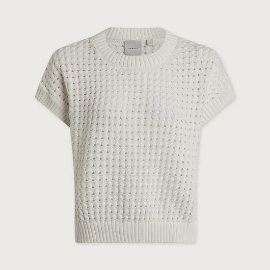Young Ideas & Henmores - Denny Short Sleeve Knitted Jumper - Snow White - XS