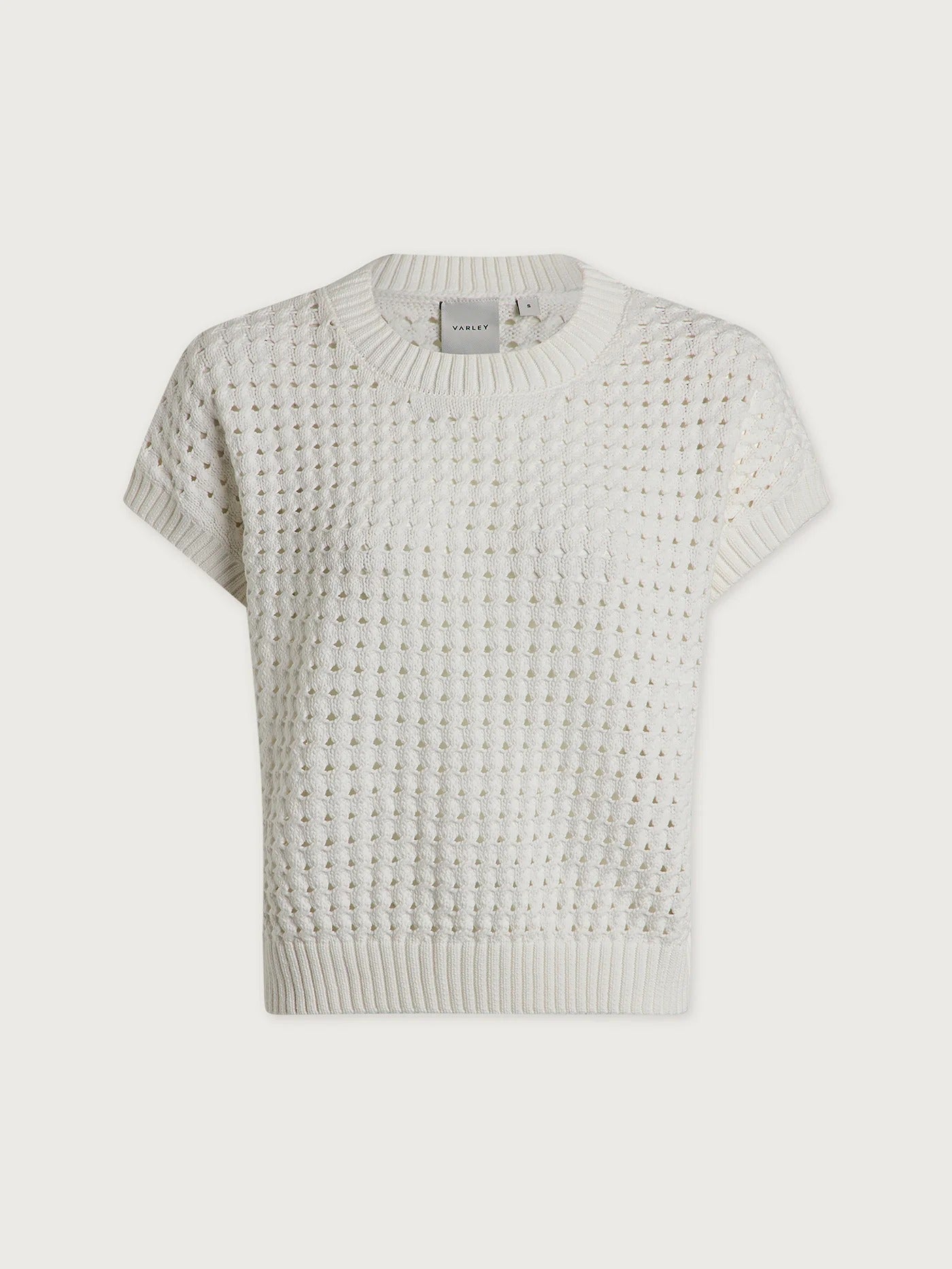 Young Ideas & Henmores - Denny Short Sleeve Knitted Jumper - Snow White - XS