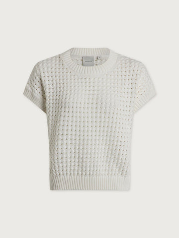 Young Ideas & Henmores - Denny Short Sleeve Knitted Jumper - Snow White - XS