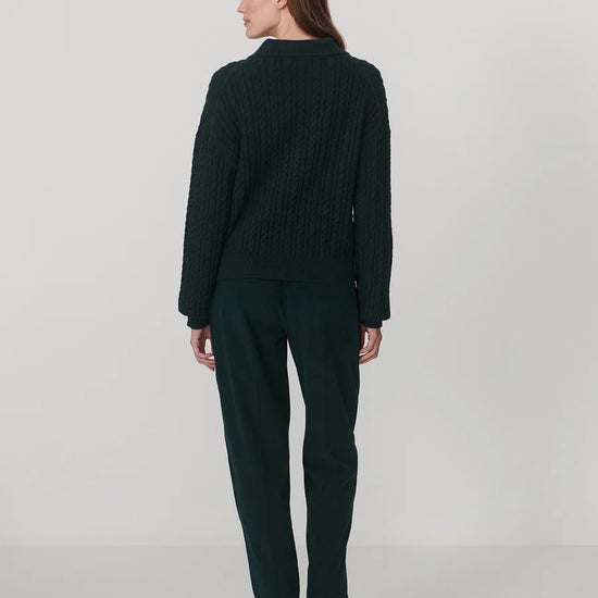 Young Ideas & Henmores -Dottie Polo Knit Sweater -Ponderosa Pine -XS