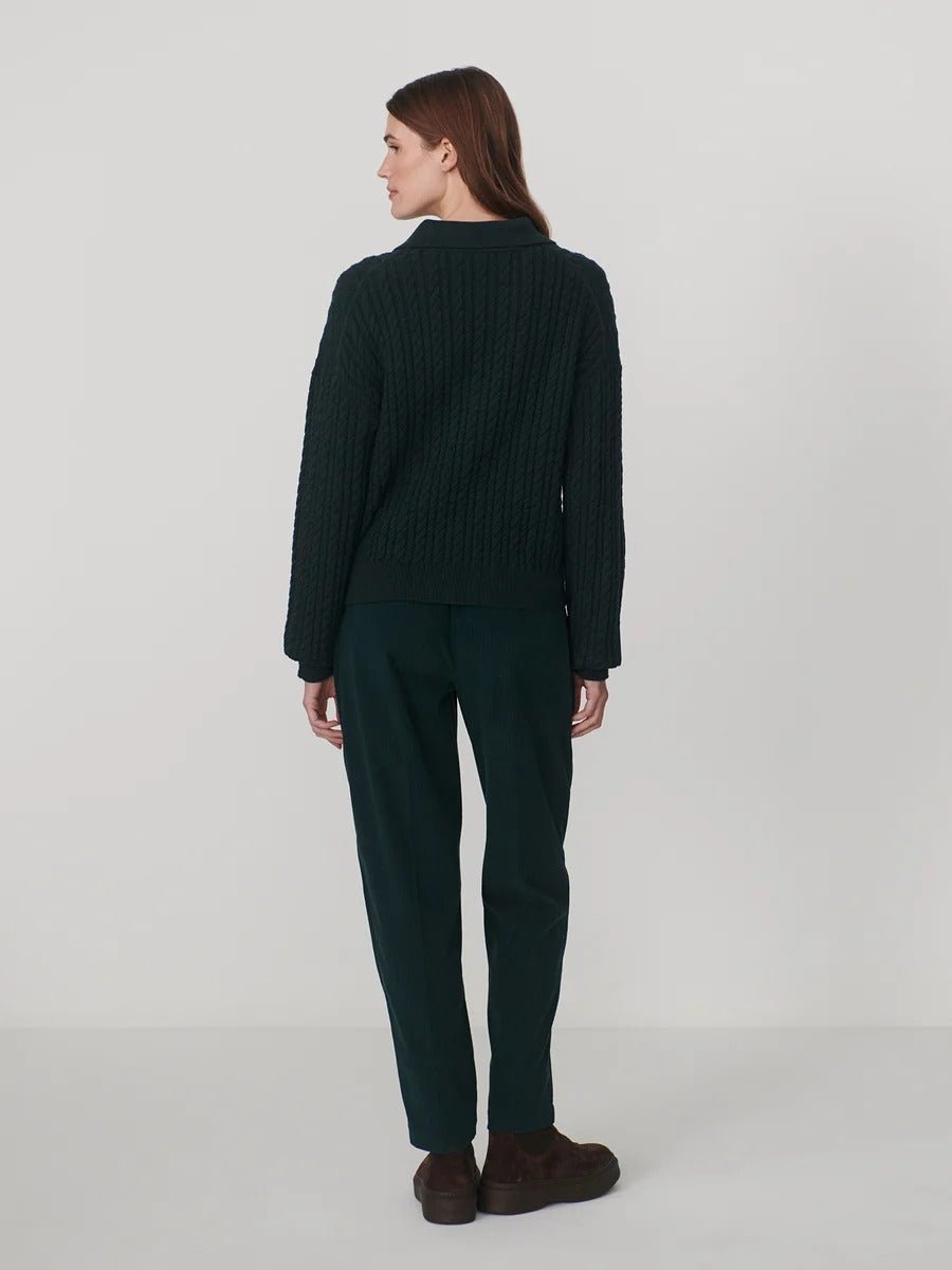 Young Ideas & Henmores -Dottie Polo Knit Sweater -Ponderosa Pine -XS