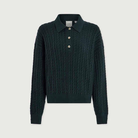 Young Ideas & Henmores -Dottie Polo Knit Sweater -Ponderosa Pine -XS