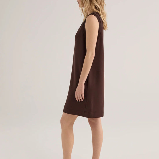 Young Ideas & Henmores -Elba Tank Jersey Mini Dress -Coffee Bean -XS
