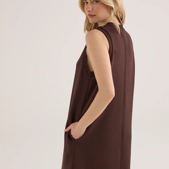 Young Ideas & Henmores -Elba Tank Jersey Mini Dress -Coffee Bean -XS