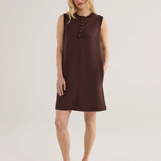 Young Ideas & Henmores -Elba Tank Jersey Mini Dress -Coffee Bean -XS