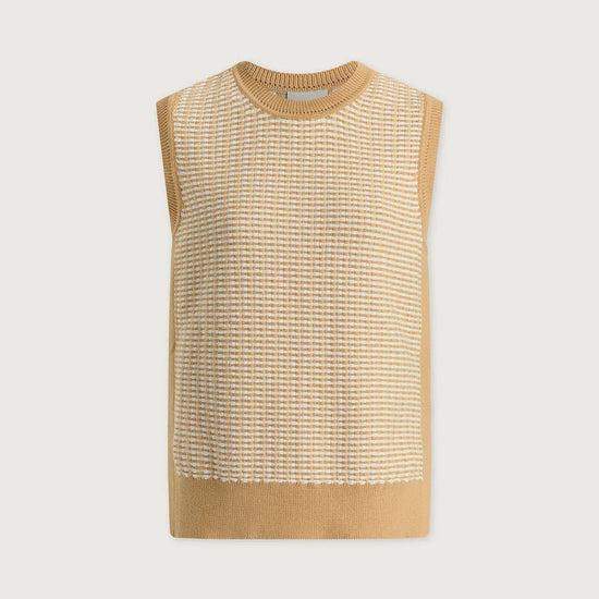 Young Ideas & Henmores - Elis Knitted Sleeveless Tank - New Wheat - XS