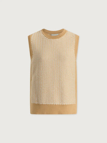 Young Ideas & Henmores - Elis Knitted Sleeveless Tank - New Wheat - XS