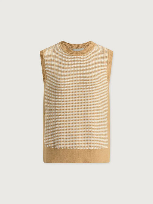 Young Ideas & Henmores - Elis Knitted Sleeveless Tank - New Wheat - XS