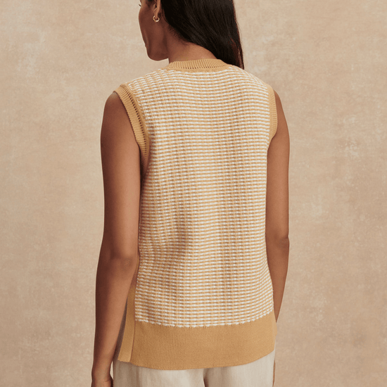 Young Ideas/Henmores - Elis Knitted Sleeveless Tank - New Wheat - XS