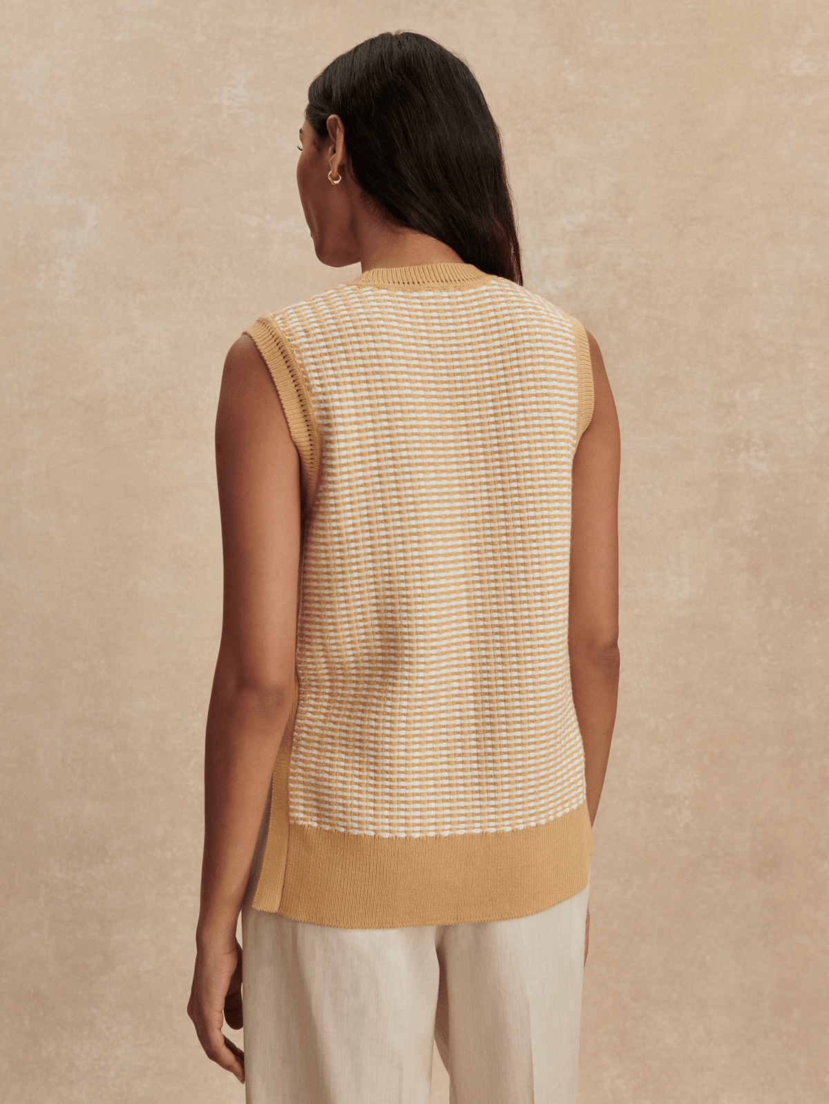 Young Ideas/Henmores - Elis Knitted Sleeveless Tank - New Wheat - XS